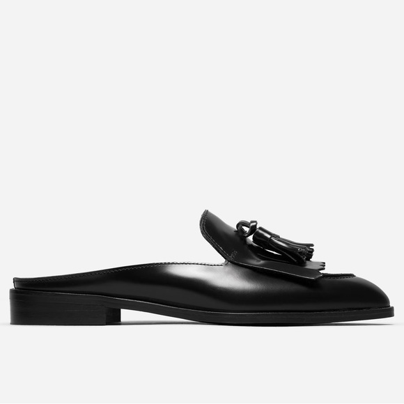 EVERLANE The Modern Tassel Loafer Mule in Black Italian Leather Slip On 8.5 NEW - Picture 5 of 15